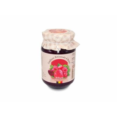 Confiture - 4 fruits - Artisanale d'Aubel Confiture artisanal d'Aubel 
Cuisson à l'ancienne avec 60 % de fruits - 1