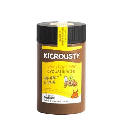 Spread KICROUSTY 280 GR Chocolate, milk, hazelnuts and a marvel of crunchy feuillantine. To consume with a spoon! - 1
