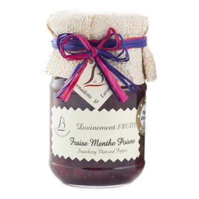 Bernadette de Lavernette - Fraise Menthe Poivre Fraise Menthe Poivre
Préparée avec 67% de fraise Préparée avec 30g de sucre pour