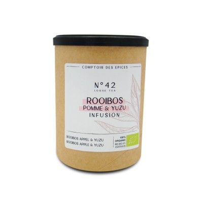 Cpt des Epices - Rooibos Pomme Yuzu 75Gr - Bio Originaire d'Afrique du Sud, l'infusion de rooibos parfumée à la pomme et au agru