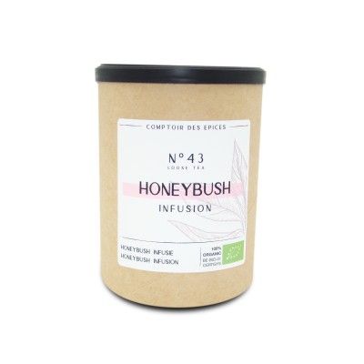 Cpt des Epices - Infusion Honeybush 90Gr - Bio Originaire d'Afrique du Sud, le thé Honeybush a une saveur douce et miellée.
Il e