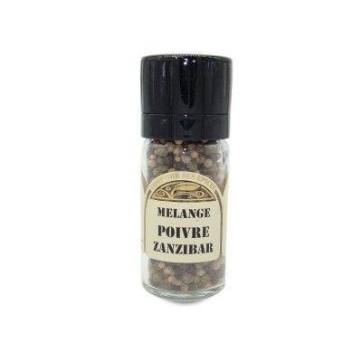 Cpt des Epices - Moulin mélange poivre Zanzibar - 50Gr Between Africa and India, a subtle blend of peppery and fragrant flavors 