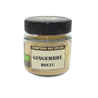 Cpt des Epices - Gingembre moulu 40Gr - Bio Organic ground ginger (Madagascar).
Ginger root develops a lemon scent associated wi